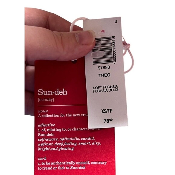 Aritzia Sun-Deh Pink Mini Dress XS Women's Size Fuchsia Sleeveless Theo NEW - Picture 6 of 6